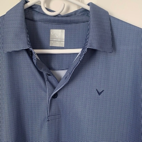 Men’s Callaway Opti-Dri Blue Check Performance Golf Polo Size XL EUC - Picture 3 of 8